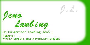 jeno lambing business card