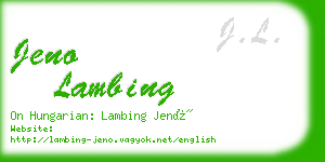 jeno lambing business card